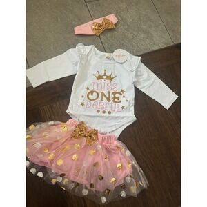 Boutique baby Miss ONEderful Birthday Outfit 1st Birthday Tutu Set Headband
